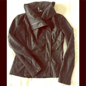 Faux leather moto jacket